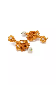Gold Plated Maa Laxmi Stone Studded Necklace With Earrrings For Women And Girls