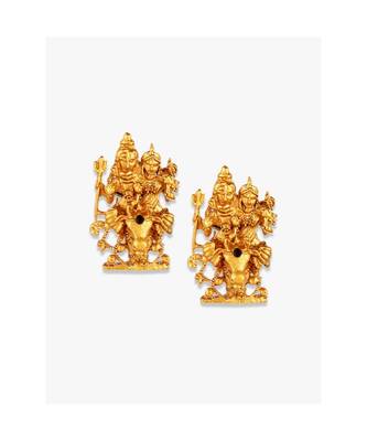 Gold Plated Maa Laxmi Stone Studded Necklace With Earrrings For Women And Girls 5