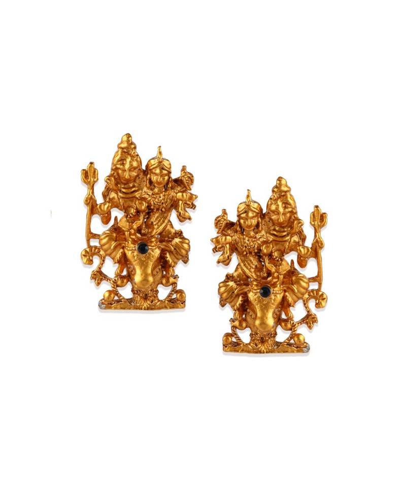 Gold Plated Maa Laxmi Stone Studded Necklace With Earrrings For Women And Girls