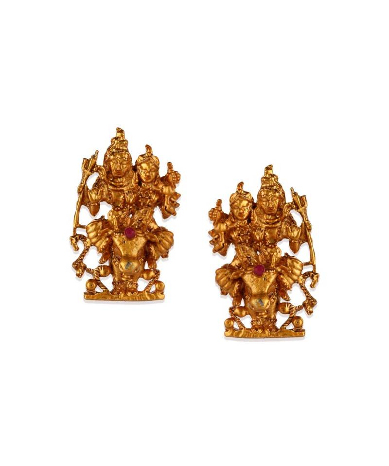 Gold Plated Maa Laxmi Stone Studded Necklace With Earrrings For Women And Girls