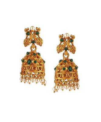 Gold Plated Maa Laxmi Stone Studded Necklace With Earrrings For Women And Girls 5