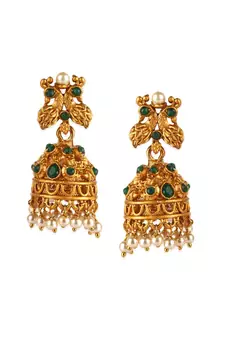 Gold Plated Maa Laxmi Stone Studded Necklace With Earrrings For Women And Girls