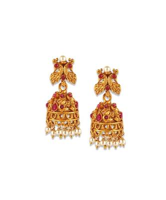 Gold Plated Maa Laxmi Stone Studded Necklace With Earrrings For Women And Girls 4