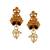Gold Plated Maa Laxmi Stone Studded Necklace With Earrrings For Women And Girls