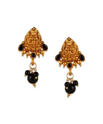 Gold Plated Maa Laxmi Stone Studded Necklace With Earrrings For Women And Girls 4