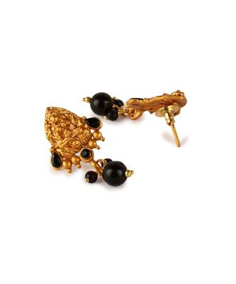 Gold Plated Maa Laxmi Stone Studded Necklace With Earrrings For Women And Girls 5