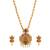 Gold Plated Maa Laxmi Stone Studded Necklace With Earrrings For Women And Girls