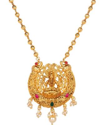 Antique Matte Gold Finish White Stone Studded Temple Jewellery set 3