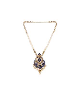 Antique Matte Gold Finish Maroon Stone Studded Temple Jewellery set 2