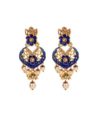 Antique Matte Gold Finish Maroon Stone Studded Temple Jewellery set 4