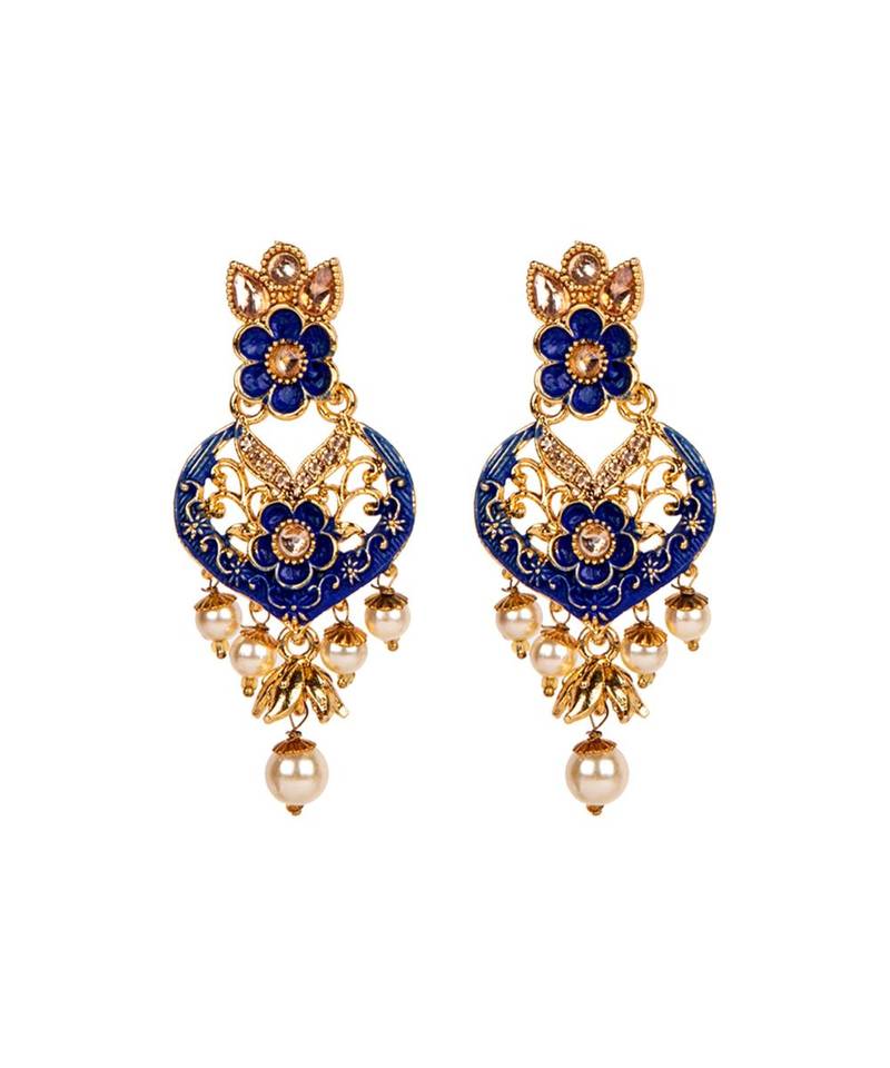 Antique Matte Gold Finish Maroon Stone Studded Temple Jewellery set