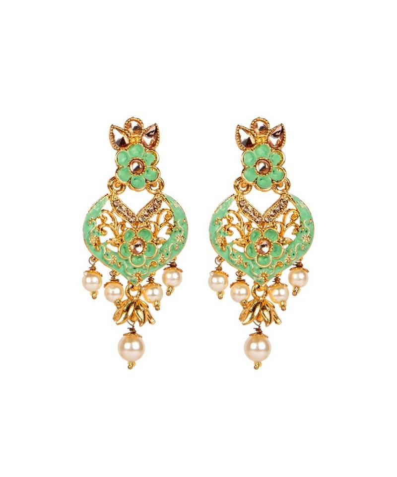 Antique Matte Gold Finish Maroon Stone Studded Temple Jewellery set