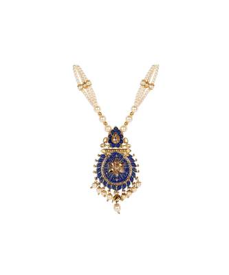 Antique Matte Gold Finish Maroon Stone Studded Temple Jewellery set 3