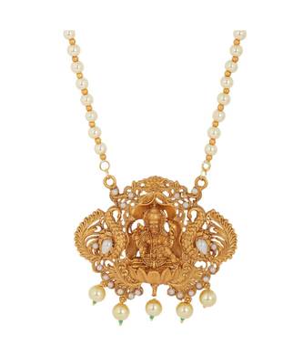 Antique Matte Gold Finish Maroon Stone Studded Temple Jewellery set 4