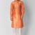 Koshin Orange Color Art Silk Square Digitally Printed Kurta Pyjama For Festive & Wedding
