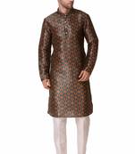 Koshin Multicolor Color Art Silk All Over Printed Kurta Pyjama For Festive & Wedding