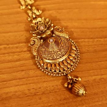 Gold zircon  maang-tikka 2