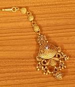 Gold zircon  maang-tikka