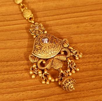 Gold zircon  maang-tikka 2