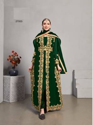 Green embroidered georgette salwar 1