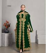 Green embroidered georgette salwar