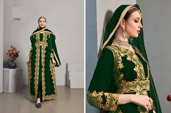 Green embroidered georgette salwar 2