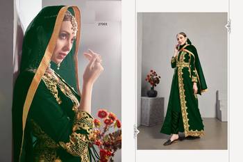 Green embroidered georgette salwar 3