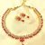 Red American Diamond with Earrings Jewellery Necklace Set for Wedding