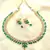 Green American Diamond with Earrings Jewellery Necklace Set for Wedding