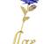 International Gift Plastic Rose Flower with Golden Leaf Love Shape Stand in Gift Box