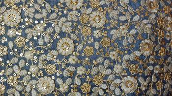 Delightful sky blue thread and sequins embroidered net fabric lehenga choli for wedding 6