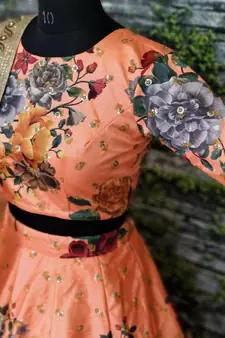 Hypnotizing Peach Pearl Dori And Sequins Embroidered Art Silk Lehenga Choli For Bride
