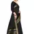 Leeza Store Women's Cotton Silk Golden Zari Border Jacquard Woven Plain Solid Saree with Unstitched Blouse Piece