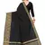 Leeza Store Women's Cotton Silk Golden Zari Border Jacquard Woven Plain Solid Saree with Unstitched Blouse Piece