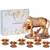 International Gift Brass Copper Kamdhenu Cow with Laddu Gopal Idol in Velvet Box with 6 Diya