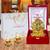 International Gift Aluminium Golden 5 Mukhi Hanuman with Shehanais in Velvet Box with 2 Diya