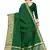 Leeza Store Women's Cotton Silk Golden Zari Border Jacquard Woven Plain Solid Saree with Unstitched Blouse Piece