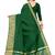 Leeza Store Women's Cotton Silk Golden Zari Border Jacquard Woven Plain Solid Saree with Unstitched Blouse Piece