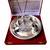 International Gift Aluminium Silver Laxmi Ganesh Design Pooja Thali (Set 6 pcs)