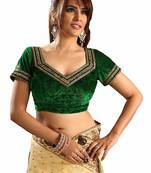 Green  Velvet readymade-blouse