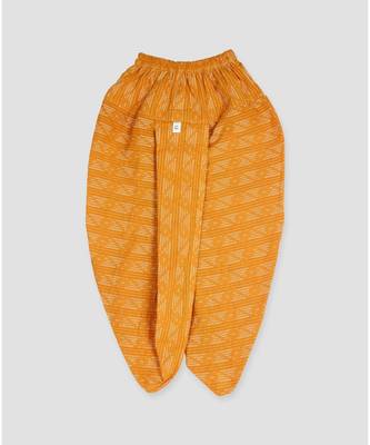Kinder Kids White Elephant Printed Kurta with katha dhoti- Yellow 5