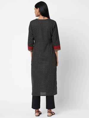 Black printed cotton ethnic-kurtis 2