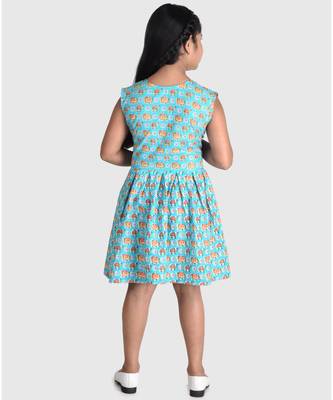 Kinder Kids  Pink Floral Printed Dress adjustable at waist 2
