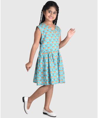 Kinder Kids  Pink Floral Printed Dress adjustable at waist 4