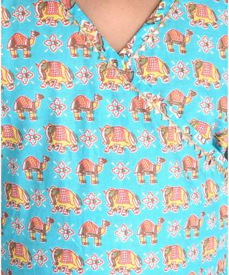 Kinder Kids  Pink Floral Printed Dress adjustable at waist 5