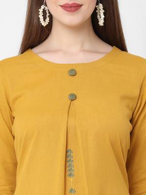 Yellow embroidered flex short-dresses 3