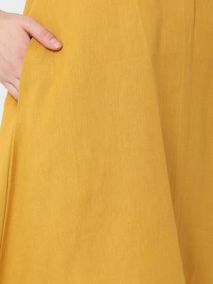 Yellow embroidered flex short-dresses 4