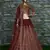 Mesmerizing Maroon Zari & Glitter Sequins Embroidered Art Silk Semi Stitched wedding Lehenga