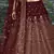 Mesmerizing Maroon Zari & Glitter Sequins Embroidered Art Silk Semi Stitched wedding Lehenga