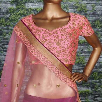 Pleasant Purple Sequins Embroidered Silk Wedding & Party Wear Lehenga 6